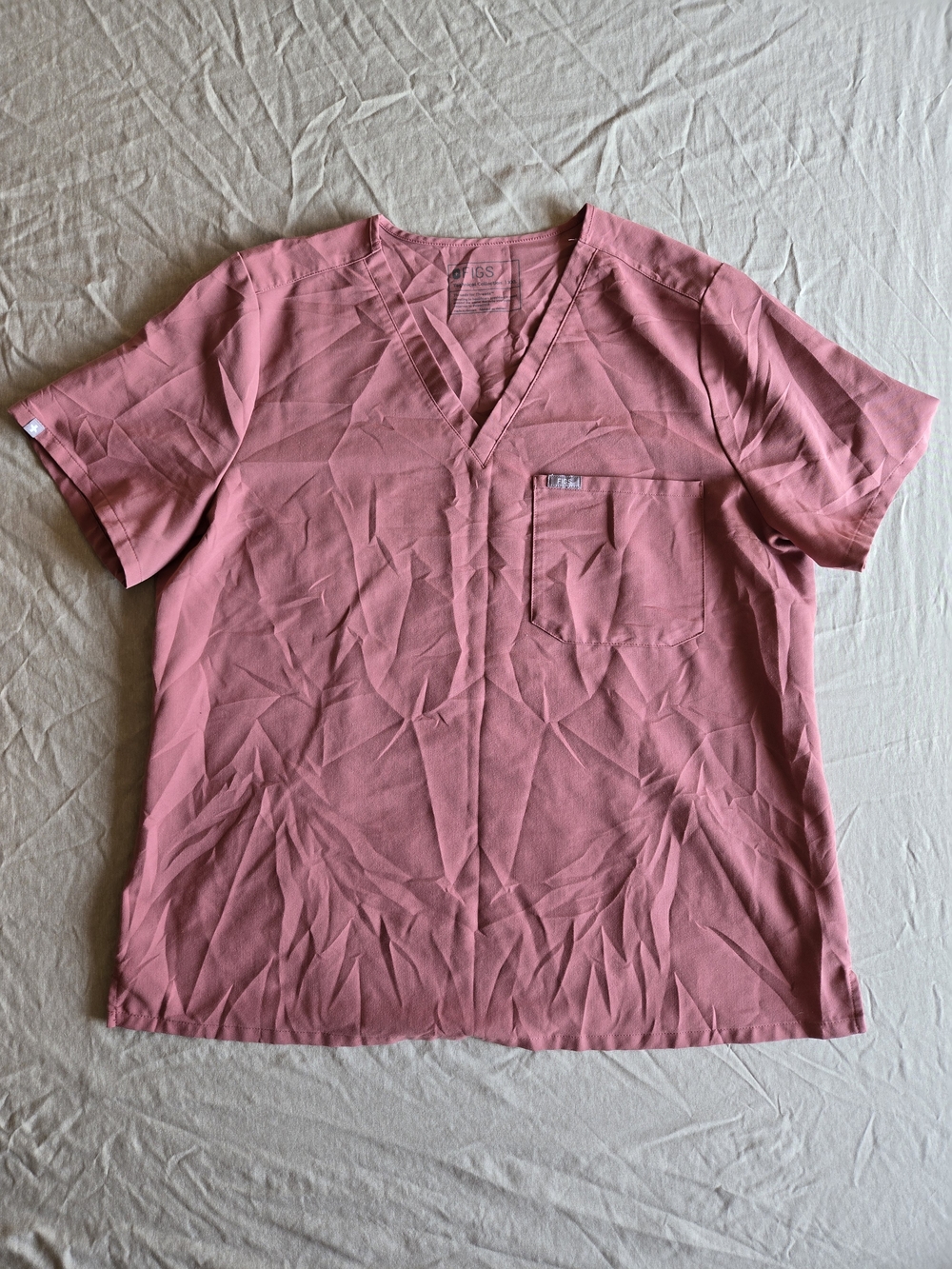 Figs Women's V-Neck Short Sleeve Catarina Scrub Top in Rose XXL